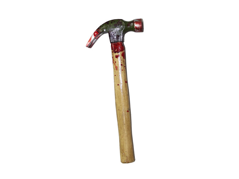 Bloody claw hammer (foam) realistic lifelike movie attribute prop accessory