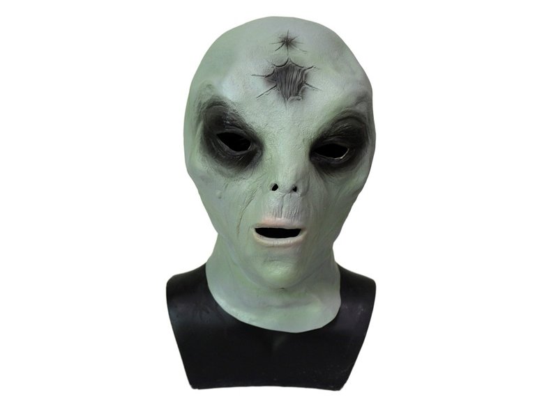 Klassiek Alien masker (groen/grijs)