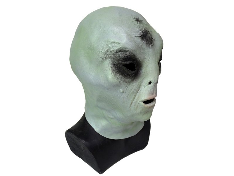 Klassiek Alien masker (groen/grijs)