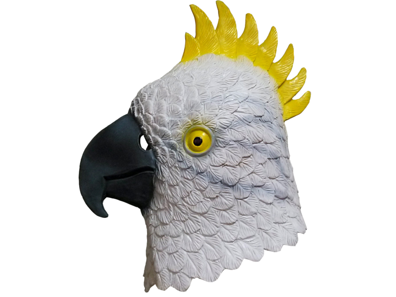 Maschera da uccello (cacatua crestato giallo)