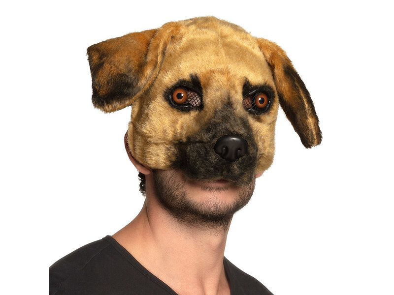 Pluche masker Hond (bruin)