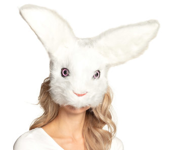 Maschera di peluche Coniglio (bianco)