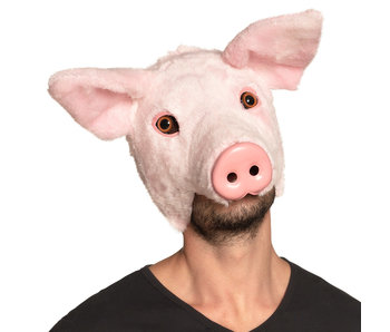 Plüschmaske Schwein (pink)