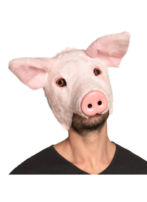 Plüschmaske Schwein (pink)