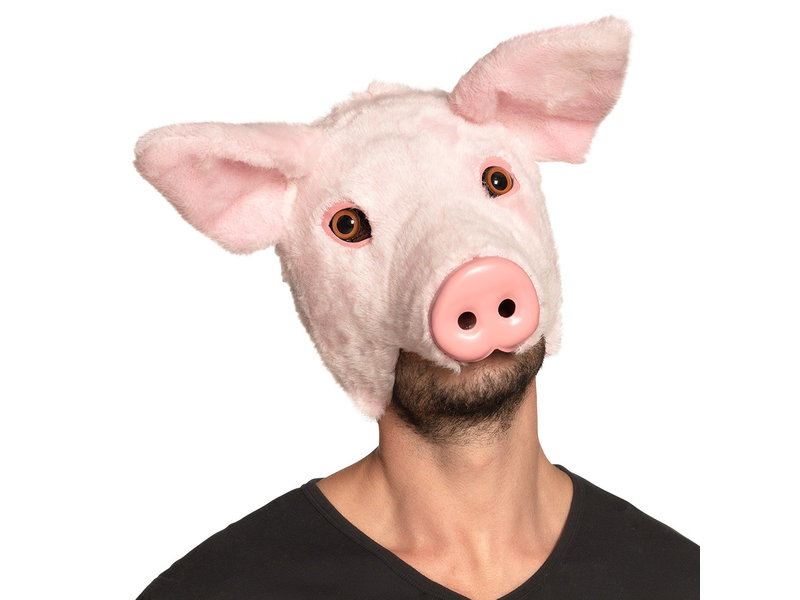 Peluche masque cochon (rose)