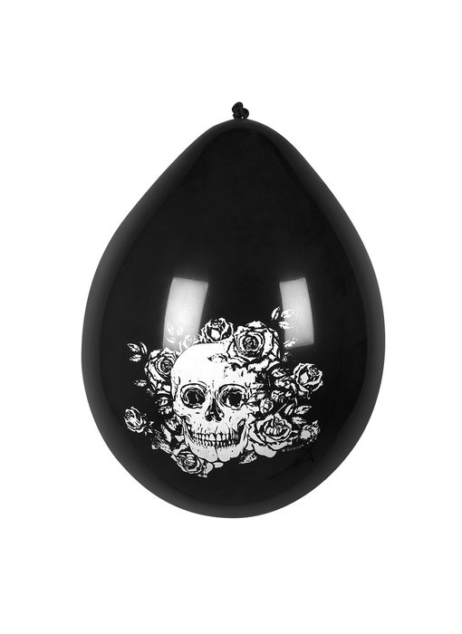 Balloons Day of the dead (6 pieces) black with skull design