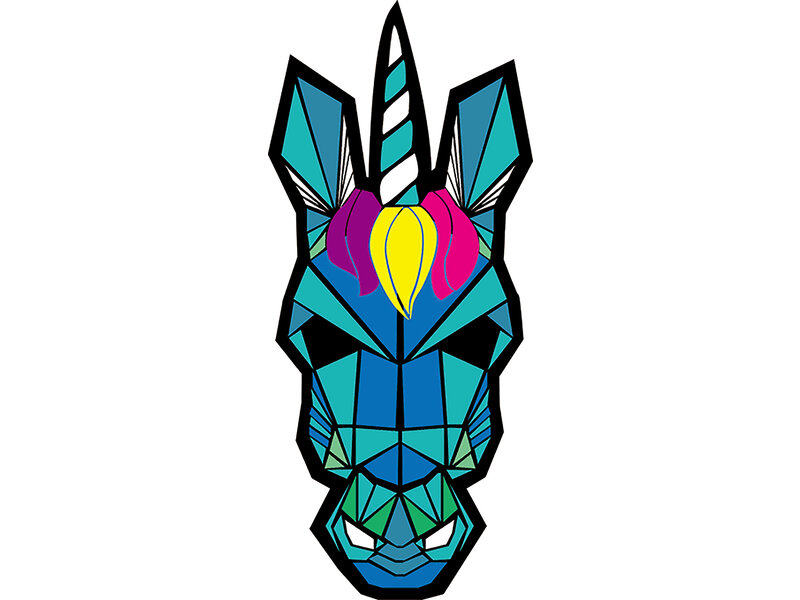 LED mask 'Unicorn' (luminous / glow in the dark)