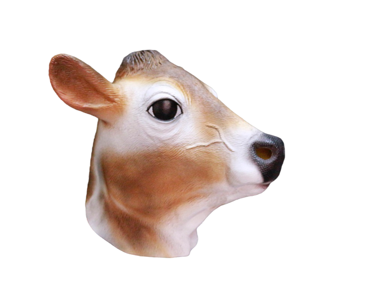 Maschera da mucca (bianca/marrone)
