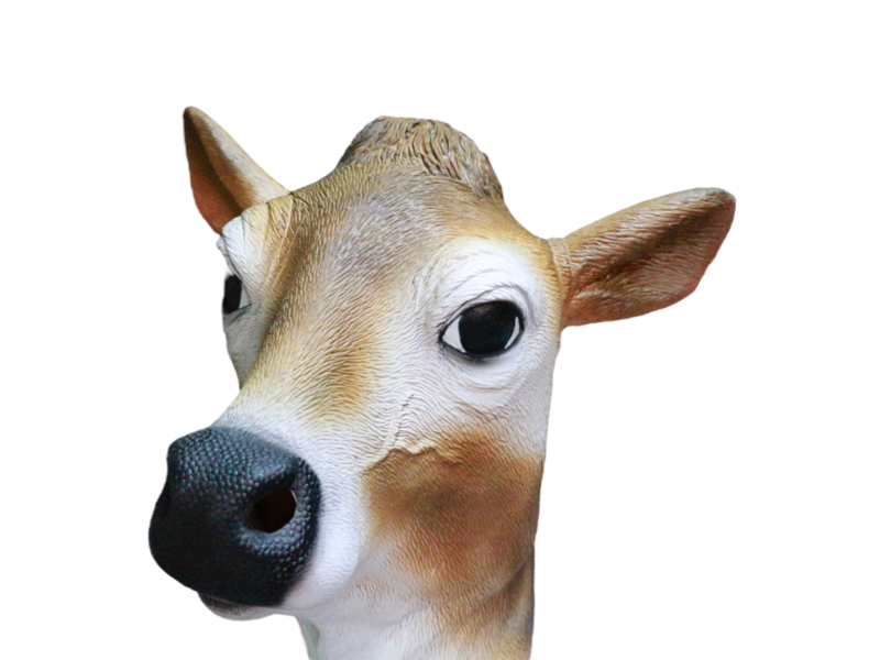 Maschera da mucca (bianca/marrone)