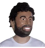 Mohamed Salah mask (Arabian man mask with beard)