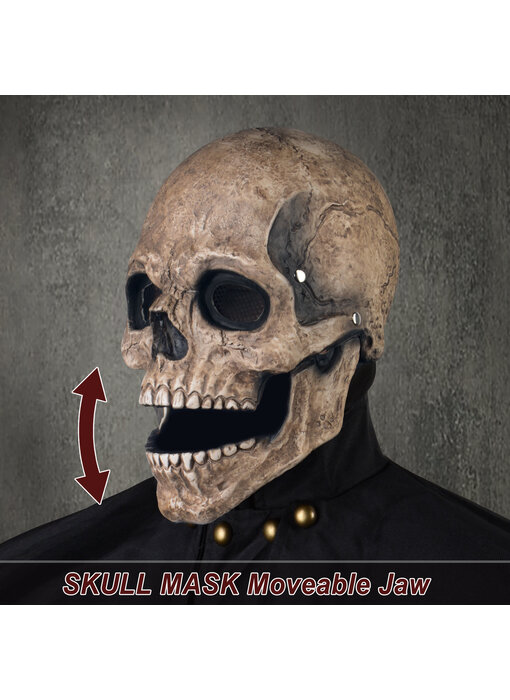 Skull mask with moving jaw