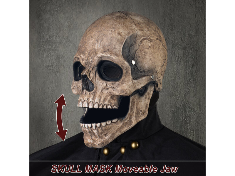 Masque tête de mort avec mâchoire mobile (petite taille)