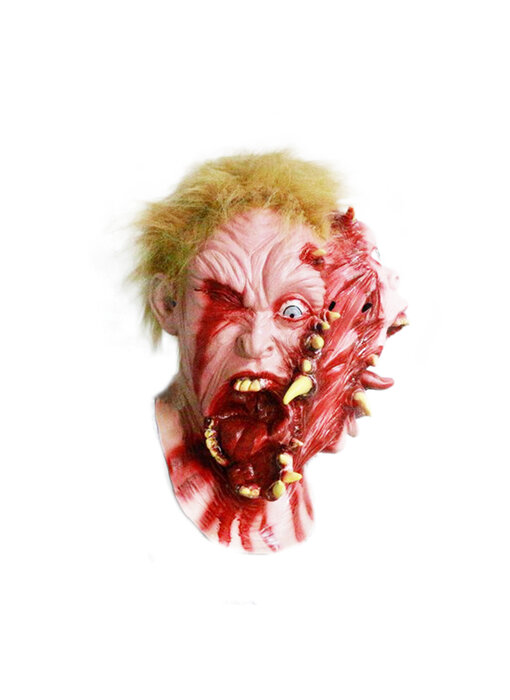 Horror mask (gross mutant) with hair