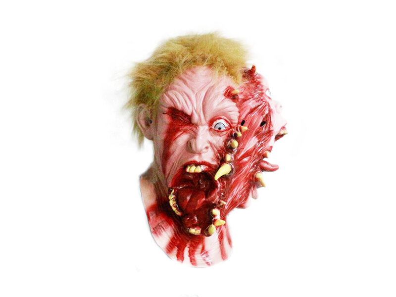 Horror mask (gross mutant) with hair