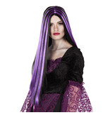 Perruque (longs cheveux violets/noirs)