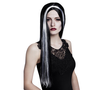 Wig (long black/white hair)