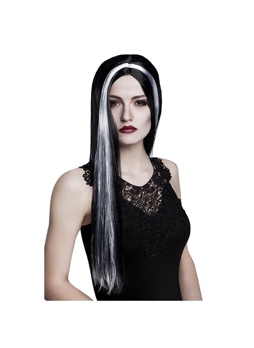 Wig (long black/white hair)