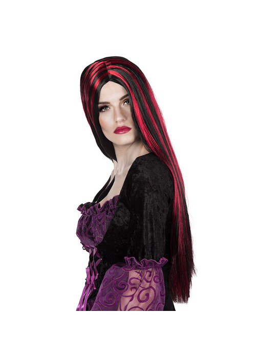 Wig (long black/red hair)