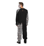 Clown costume Bloody Jester (adults) black/white striped (50/52 and 54/56)