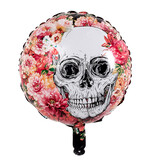 Folienballon Tag der Toten (Blumen-/Totenkopf-Design)