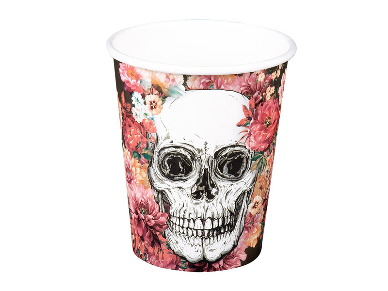 6 Verres en carton Jour des morts (25 cl) / Dia de los Muertos (25 cl)