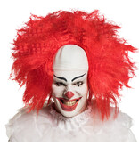 Clown-Perücke (rot) mit weißer Stirn