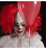 Clown pruik (rood) met wit voorhoofd