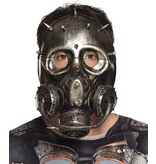 Steampunk gasmasker (metal look grijs)