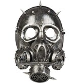 Steampunk-Gasmaske (Metalloptik grau)