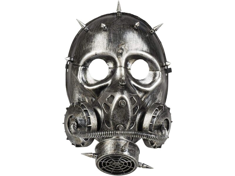 Masque à gaz steampunk (aspect métal gris)