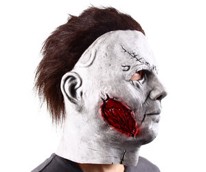 Xambop Michael Myers Full Head Mask Horror Black Latex Costume Props Black