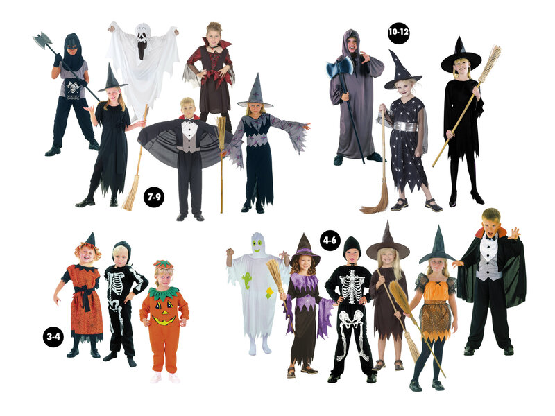 Child costume 'Halloween witch' (4-5-6 years) Halloween clothing