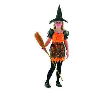 Costume per bambina 'Strega di Halloween' (4-5-6 anni) Abito di Halloween