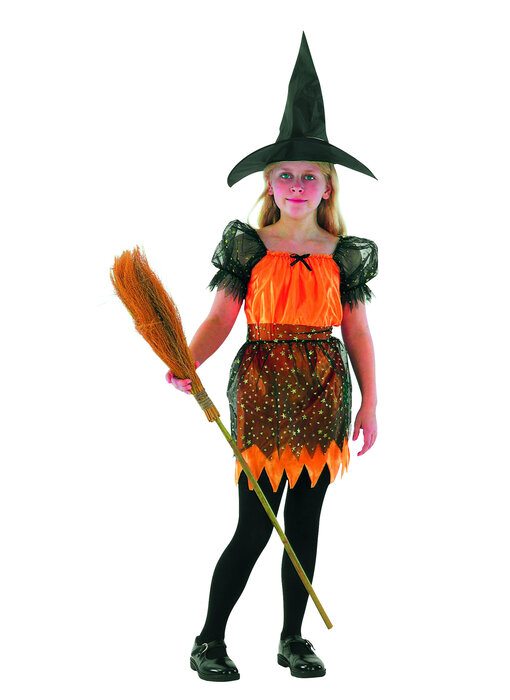 Costume per bambina 'Strega di Halloween' (4-5-6 anni) Abito di Halloween