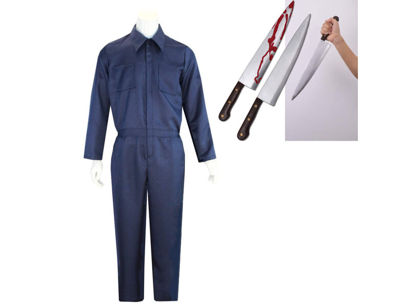 Costume d'Halloween Michael Myers / pull / combinaison (bleu)