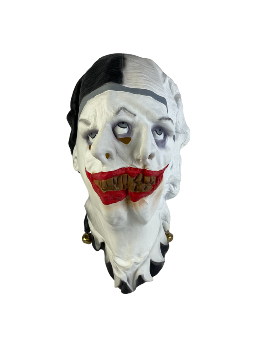 Horror clown masker (Siamese zwart witte jester)