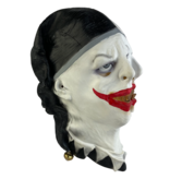 Horror clown masker (Siamese zwart witte jester)