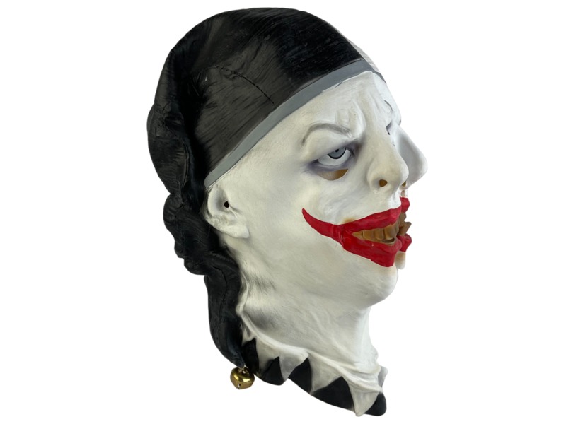 Horror clown mask (Siamese black and white jester)