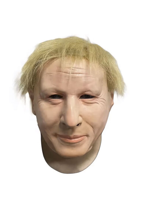 homme masque cheveux blonds (Boris Johnson)