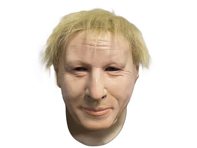 homme masque cheveux blonds (Boris Johnson)