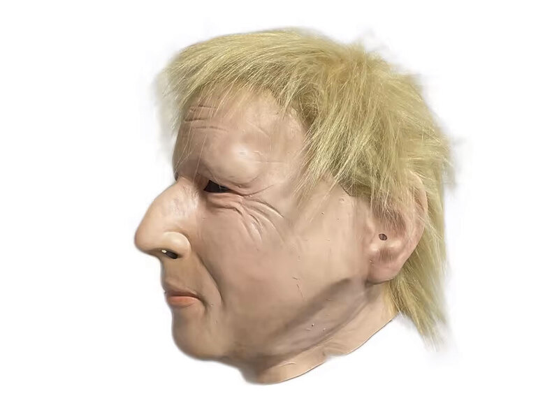 homme masque cheveux blonds (Boris Johnson)