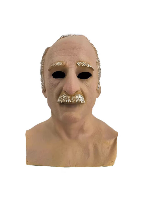 Old man mask (white/gray hair) with mustache and chest piece