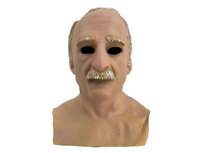 Old man mask (white/gray hair) with mustache and chest piece