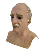 Masque de vieil homme (cheveux blancs/gris) avec moustache et plastron