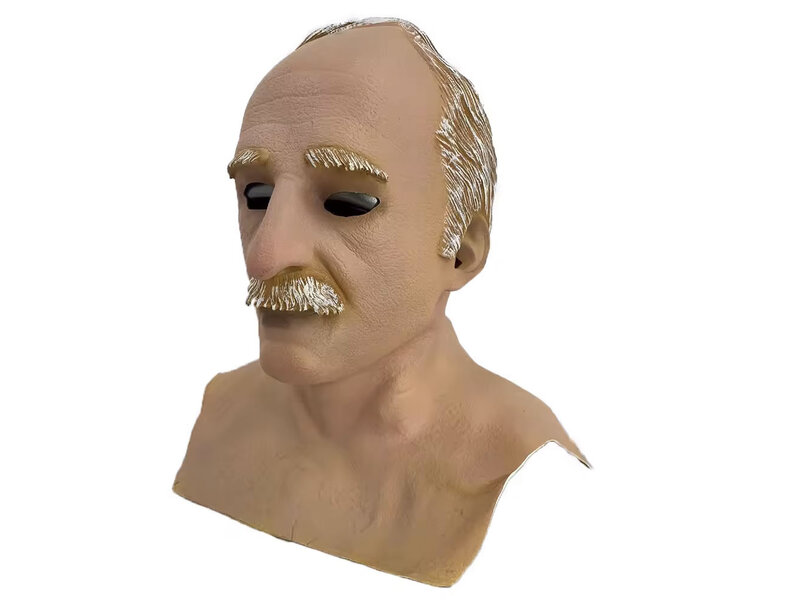 Old man mask (white/gray hair) with mustache and chest piece