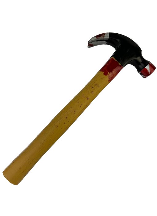 Puntello realistico di martello da carpentiere insanguinato (foam)