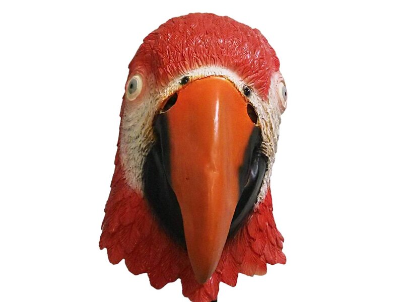 Masque d'oiseau perroquet rouge