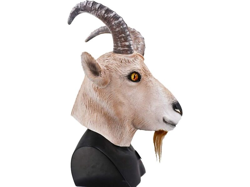 Goat mask realistic (brown/beige)