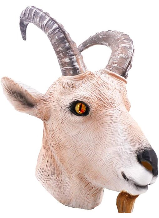 Goat mask realistic (brown/beige)