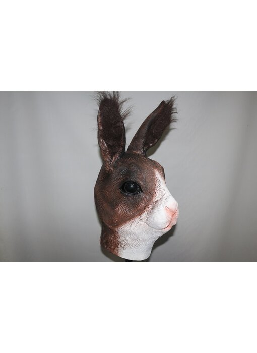 Masque de lapin (marron-blanc)